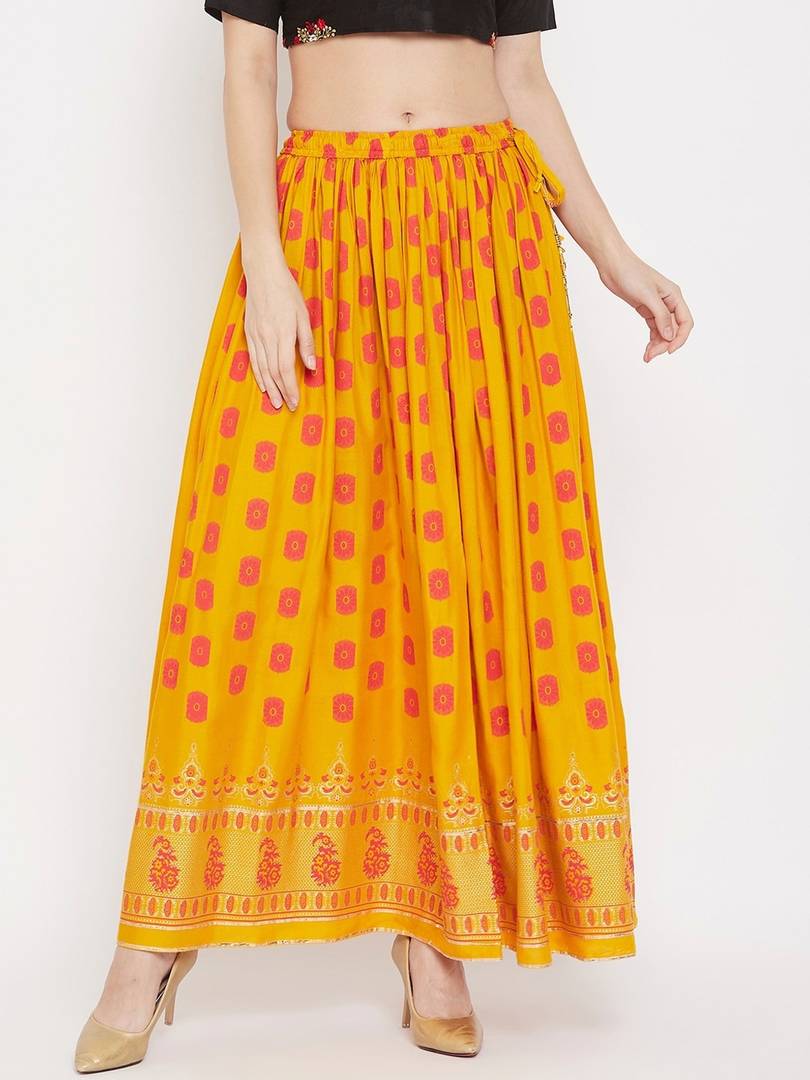Geometric Print Solid Skirt Ethnic Style Retro Casual Skirt - Temu